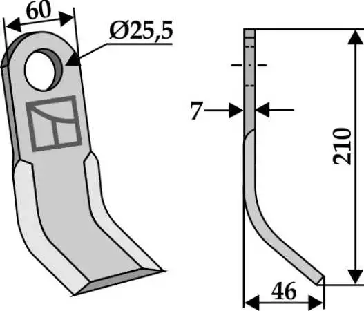 Y-Messer 210x60mm